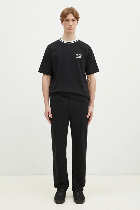 Drôle de Monsieur t-shirt bawełniany Le T-Shirt Slogan Sport F.TS189.CO002.BL czarny