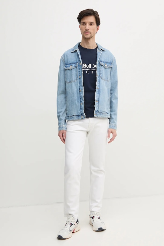 Red Bull Racing x Pepe Jeans pamut póló LOGO TEE RM500016 sötétkék SS25