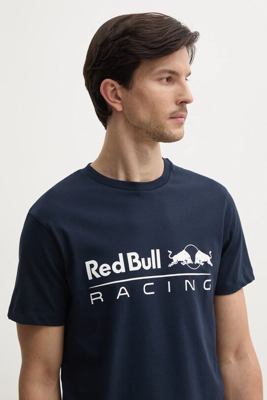 Red Bull Racing x Pepe Jeans t-shirt bawełniany LOGO TEE granatowy RM500016