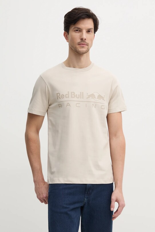 Red Bull Racing x Pepe Jeans t-shirt bawełniany LOGO TEE nadruk beżowy RM500016