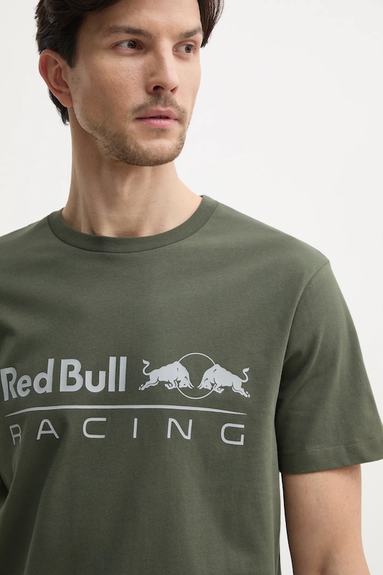 Red Bull Racing x Pepe Jeans tricou din bumbac LOGO TEE print verde RM500016