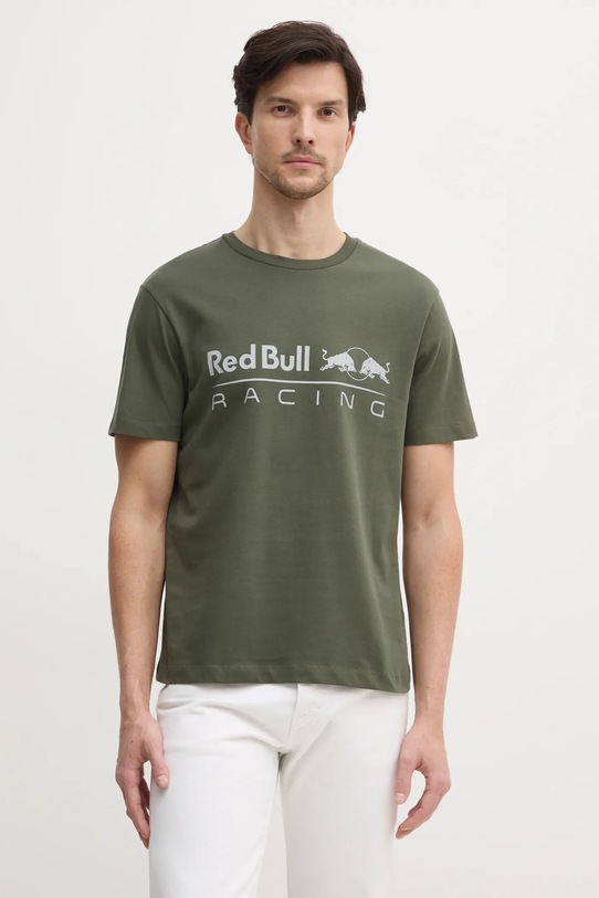 Red Bull Racing x Pepe Jeans tricou din bumbac LOGO TEE verde RM500016