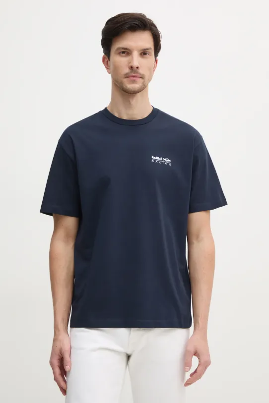 Хлопковая футболка Red Bull Racing x Pepe Jeans ABSTRACT RELIEF TEE хлопок тёмно-синий RM500018