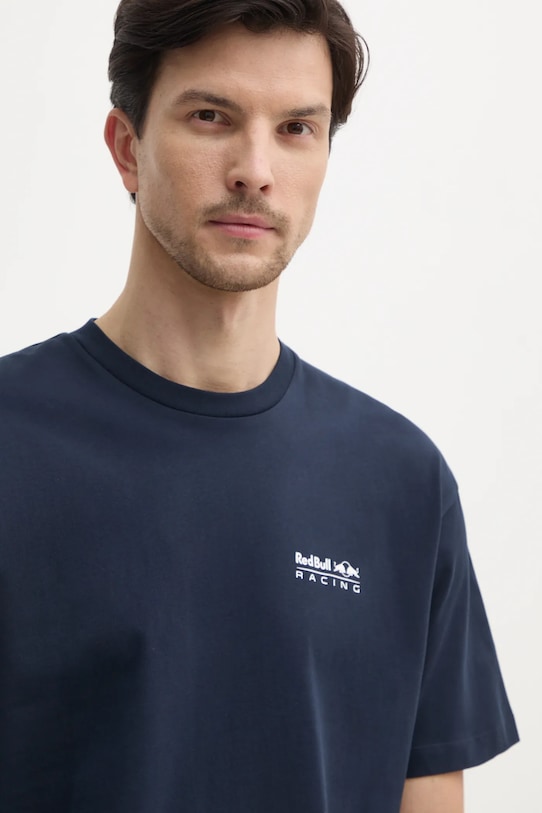 Red Bull Racing x Pepe Jeans tricou din bumbac ABSTRACT RELIEF TEE bleumarin RM500018