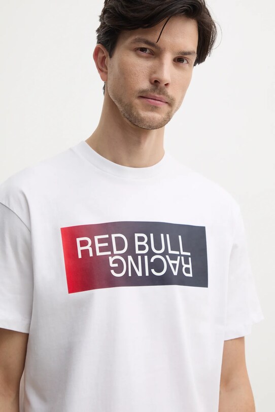 Red Bull Racing x Pepe Jeans t-shirt bawełniany OMBRE LOGO TEE biały RM500019
