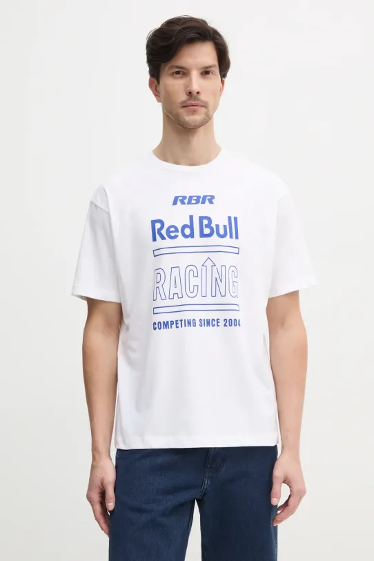 Red Bull Racing x Pepe Jeans t-shirt bawełniany RACING HISTORY TEE nadruk biały RM500020