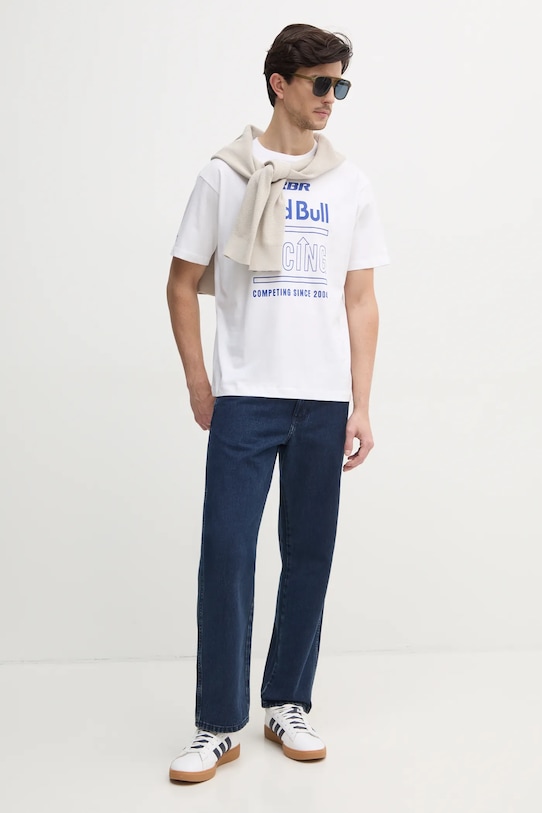Red Bull Racing x Pepe Jeans t-shirt bawełniany RACING HISTORY TEE RM500020 biały SS25