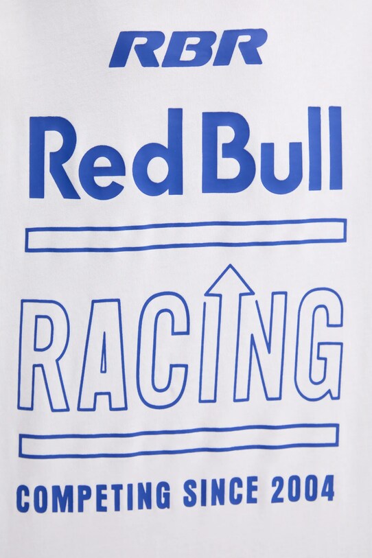Бавовняна футболка Red Bull Racing x Pepe Jeans RACING HISTORY TEE RM500020 білий