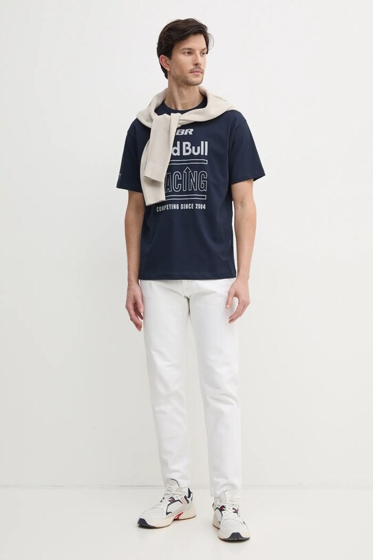 Red Bull Racing x Pepe Jeans tricou din bumbac RACING HISTORY TEE RM500020 bleumarin SS25