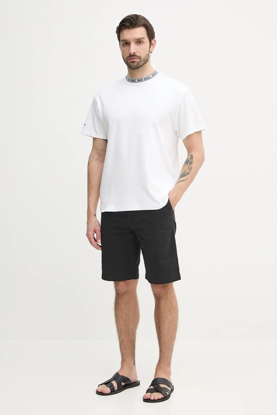 Red Bull Racing x Pepe Jeans tricou din bumbac BRANDED COLLAR TEE RM500021 alb SS25