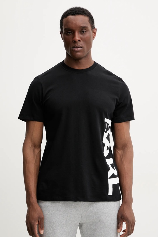 Pamučna majica Karl Lagerfeld Planet friendly crna A2M46038