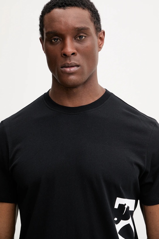 Pamučna majica Karl Lagerfeld crna A2M46038