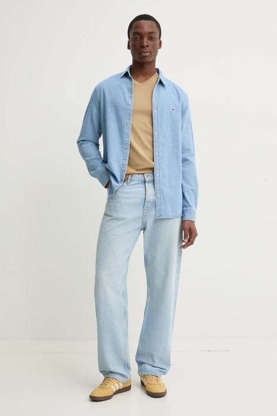 Tommy Jeans tricou DM0DM20364 verde SS25