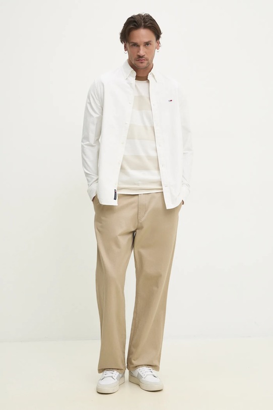 Tommy Jeans tricou din bumbac DM0DM20766 alb SS25