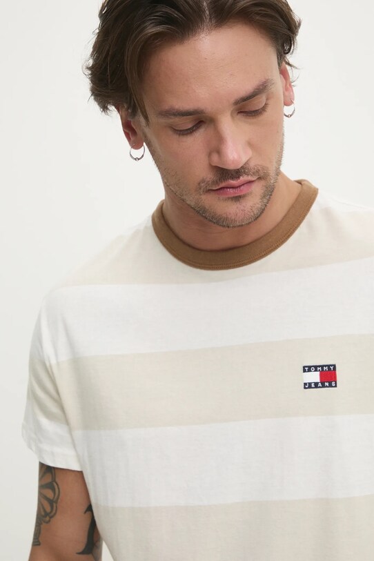 Хлопковая футболка Tommy Jeans белый DM0DM20766