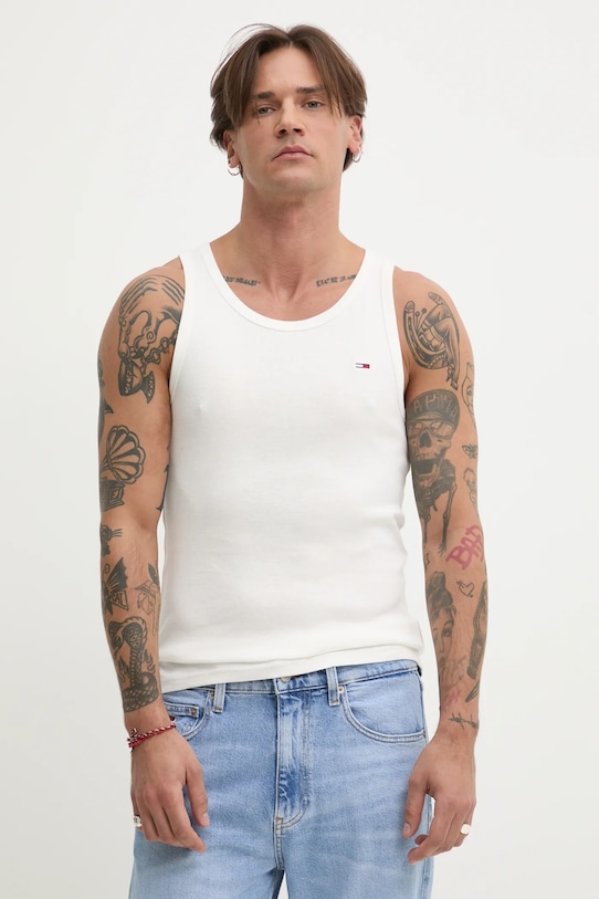 Бавовняна футболка Tommy Jeans 2-pack бежевий DM0DM20769