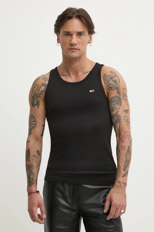 Tommy Jeans t-shirt in cotone pacco da 2 semplice nero DM0DM20769