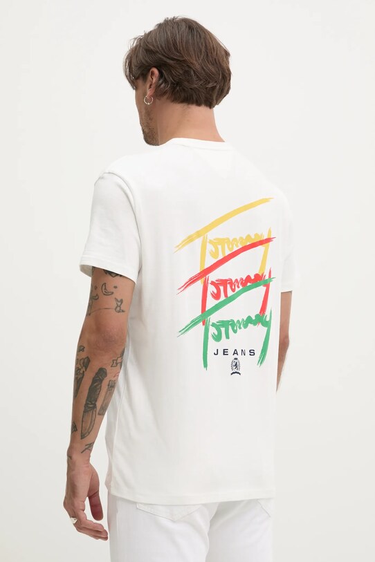 Одежда Хлопковая футболка Tommy Jeans DM0DM20771 белый