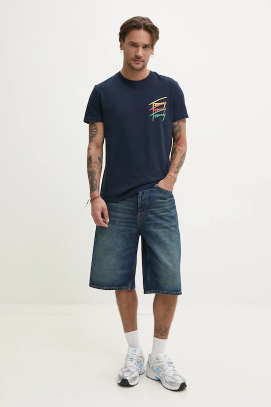 Хлопковая футболка Tommy Jeans DM0DM20771 тёмно-синий SS25