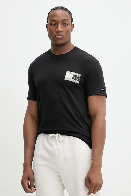 Tommy Jeans t-shirt bawełniany nadruk czarny DM0DM20774