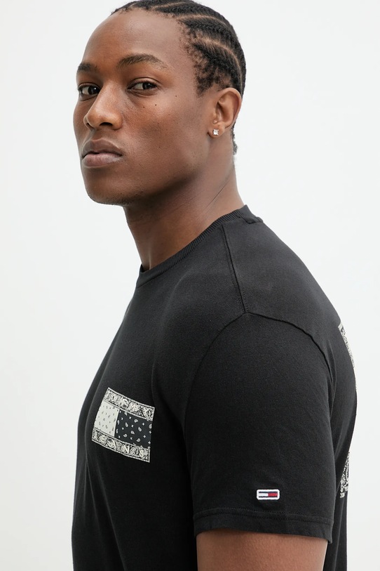Tommy Jeans t-shirt bawełniany czarny DM0DM20774