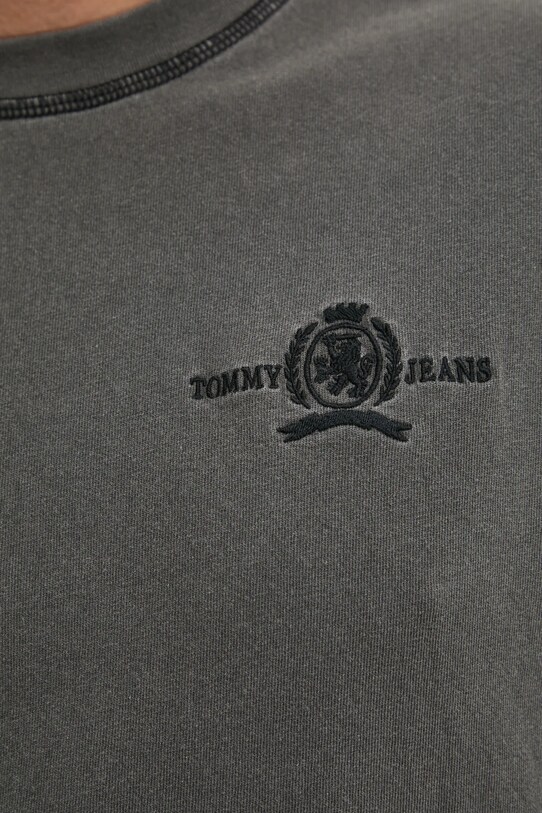 Βαμβακερό μπλουζάκι Tommy Jeans DM0DM20787 γκρί