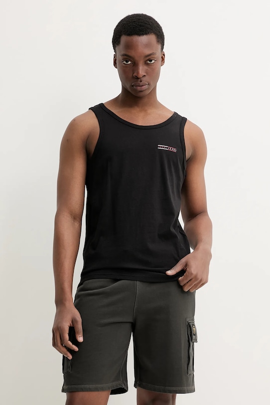 Pamučna majica Tommy Jeans pamuk crna DM0DM20790