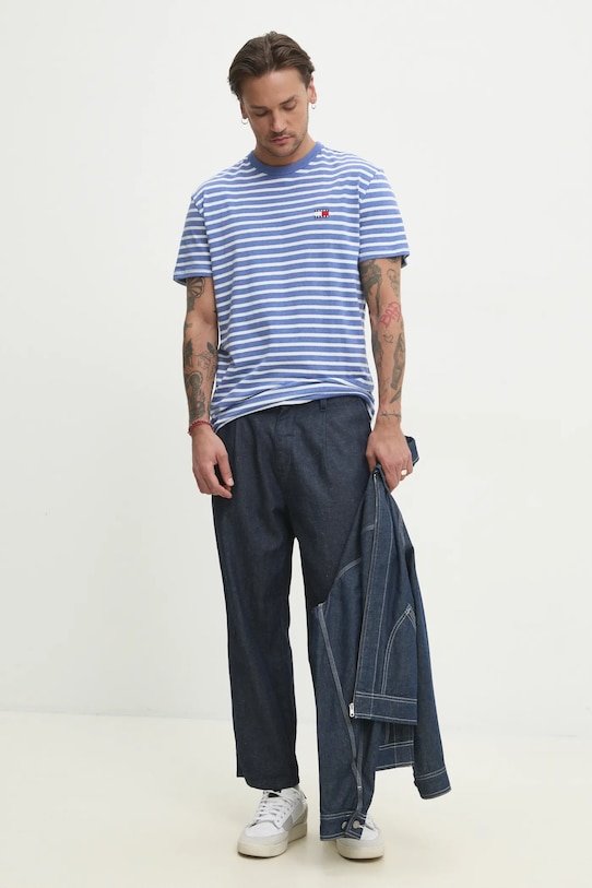 Bombažna kratka majica Tommy Jeans DM0DM20802 vijolična SS25