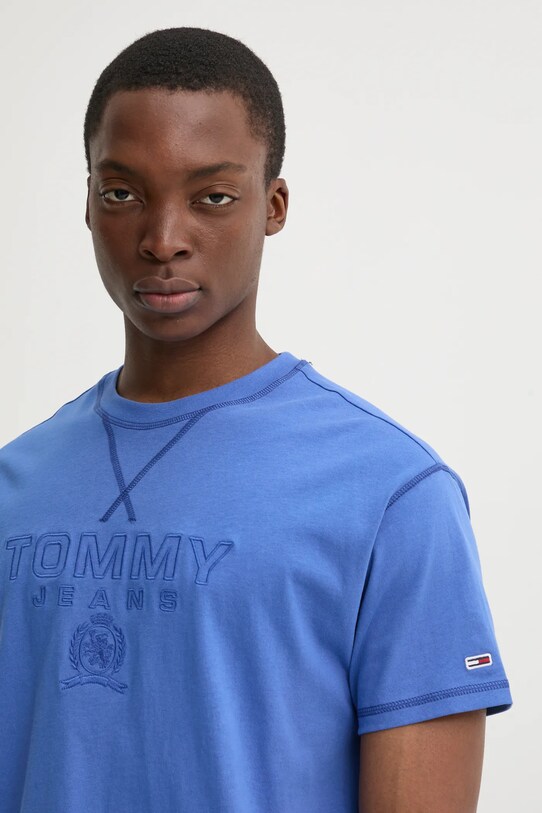 Tommy Jeans t-shirt bawełniany niebieski DM0DM20805