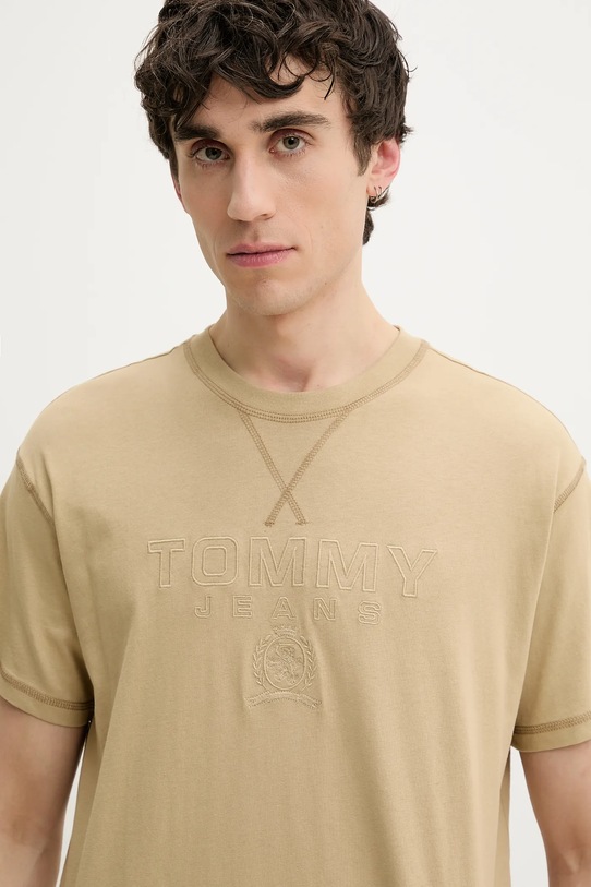 Одежда Хлопковая футболка Tommy Jeans DM0DM20805 бежевый