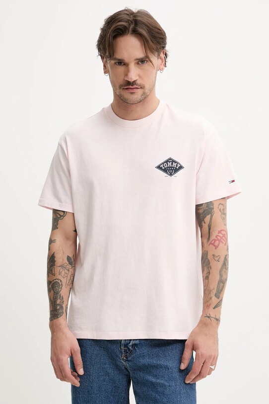 Одежда Хлопковая футболка Tommy Jeans DM0DM20806 розовый