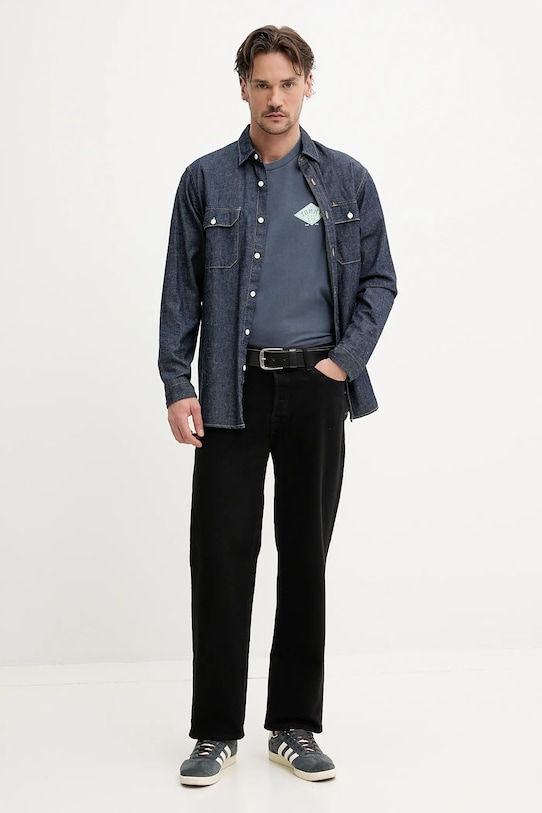 Хлопковая футболка Tommy Jeans DM0DM20806 голубой SS25