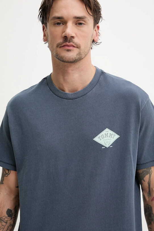 Хлопковая футболка Tommy Jeans голубой DM0DM20806