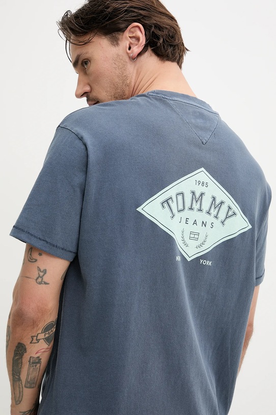 Хлопковая футболка Tommy Jeans DM0DM20806 голубой