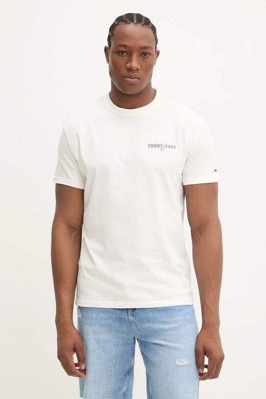 Îmbrăcăminte Tommy Jeans tricou din bumbac DM0DM20815 bej