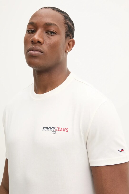 Tommy Jeans tricou din bumbac bej DM0DM20815