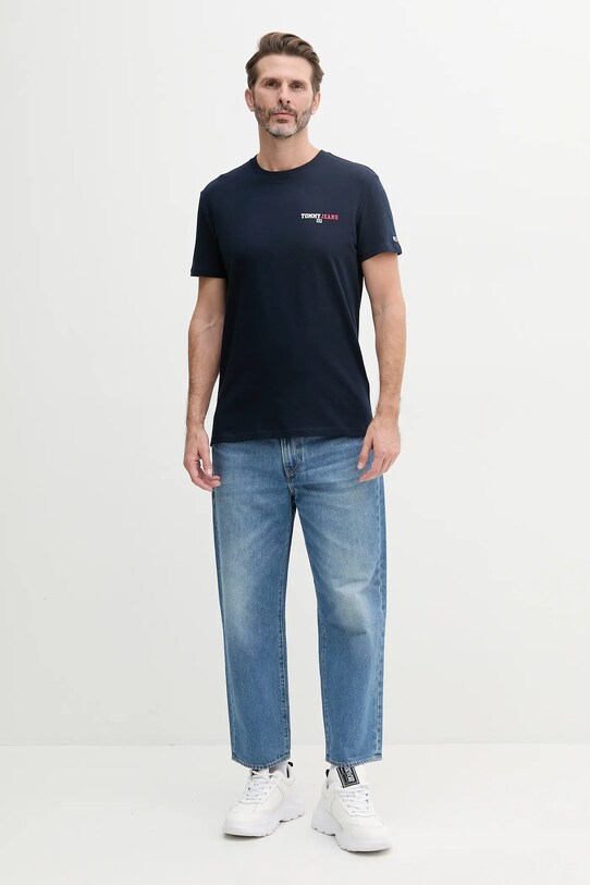Бавовняна футболка Tommy Jeans DM0DM20815 темно-синій SS25