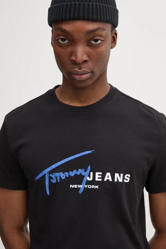 Tommy Jeans t-shirt bawełniany czarny DM0DM20817