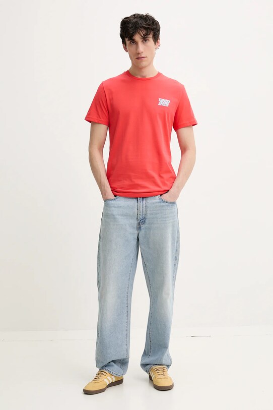 Tommy Jeans tricou din bumbac DM0DM21863 portocaliu SS25