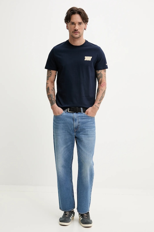 Tommy Jeans t-shirt bawełniany DM0DM21863 granatowy SS25