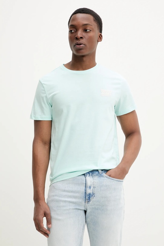 Tommy Jeans tricou din bumbac turcoaz DM0DM21863