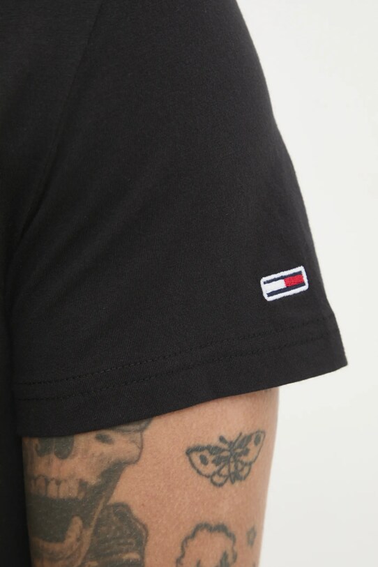 Хлопковая футболка Tommy Jeans DM0DM21863 чёрный