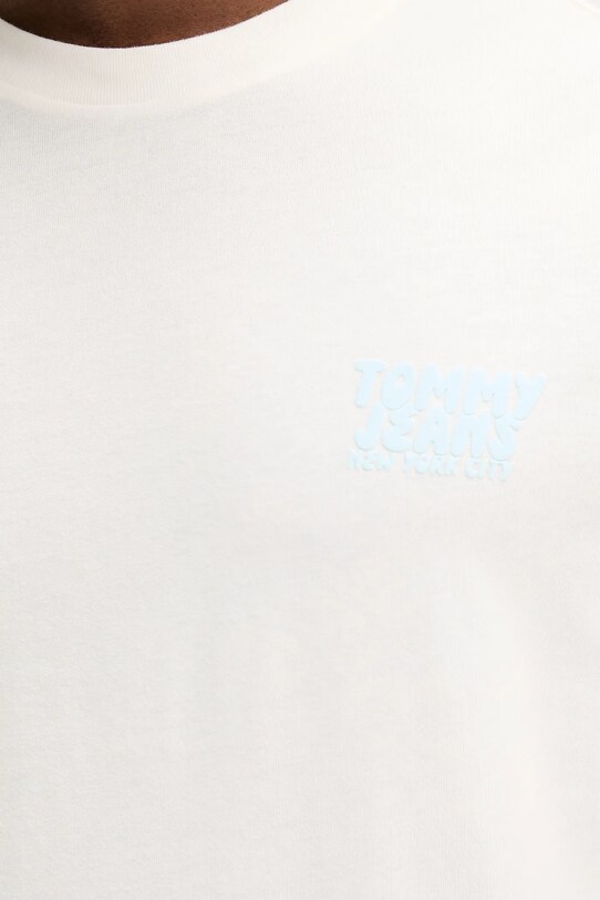Βαμβακερό μπλουζάκι Tommy Jeans DM0DM21864 μπεζ