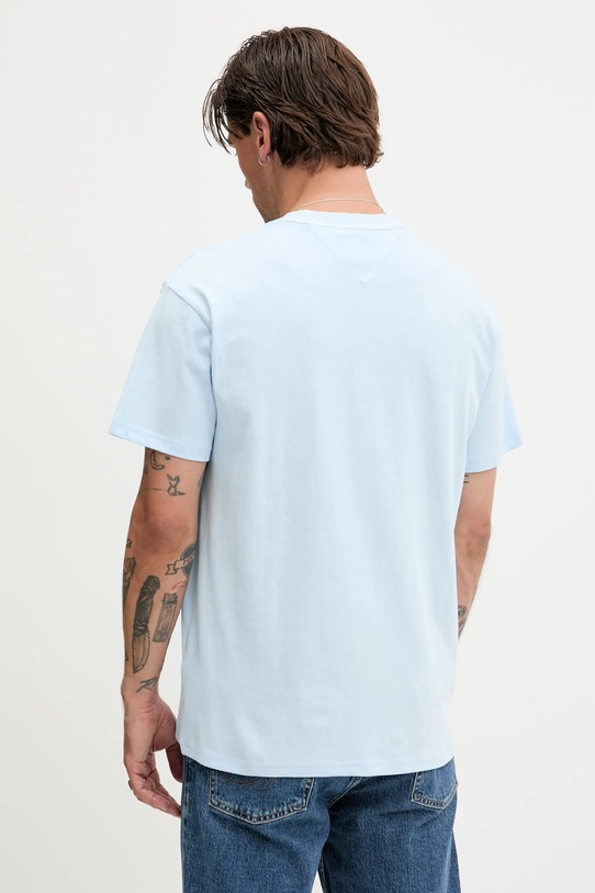 Oblačila Bombažna kratka majica Tommy Jeans DM0DM21867 modra