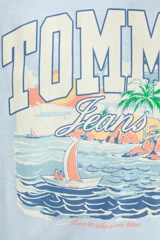 Bombažna kratka majica Tommy Jeans DM0DM21867 modra