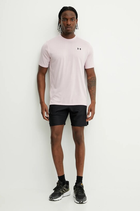 Under Armour t-shirt treningowy UA Tech Geotessa 1382182 różowy SS25