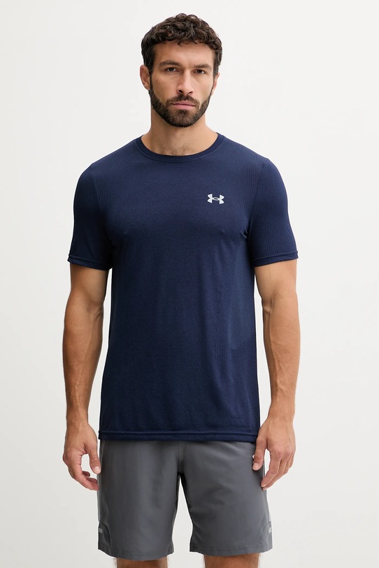 Kratka majica za vadbo Under Armour Vanish Seamless Brez vzorca mornarsko modra 1382801