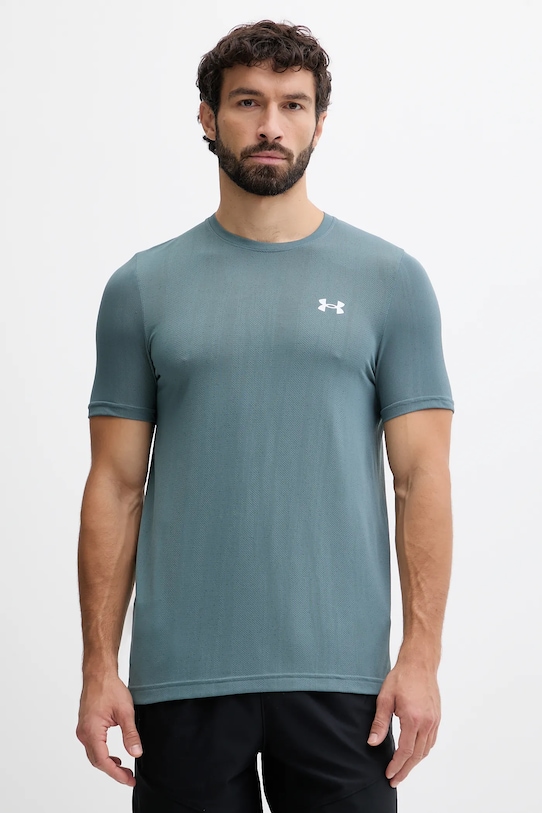 Under Armour tricou de antrenament Vanish Seamless cu modele turcoaz 1388129