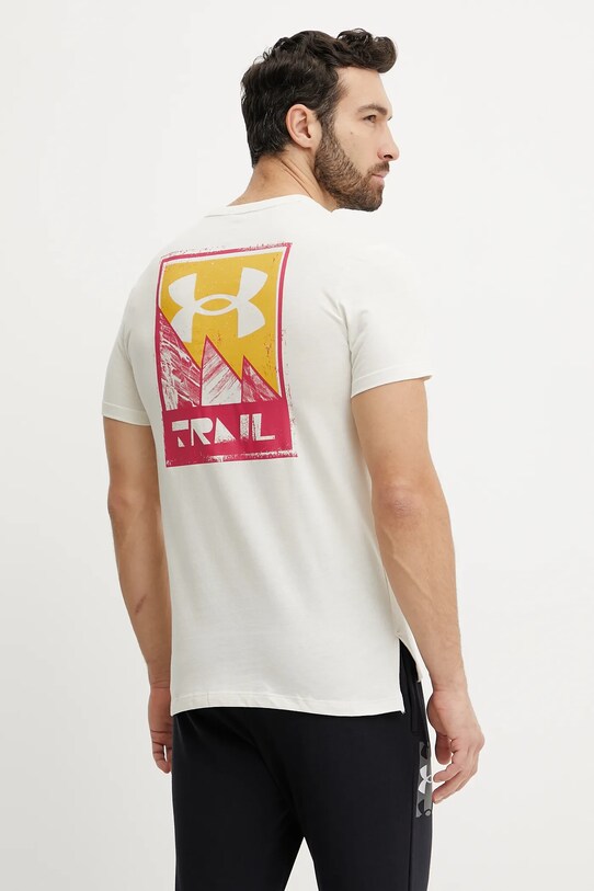 Under Armour tricou sport Trail Run Graphic print bej 1389812