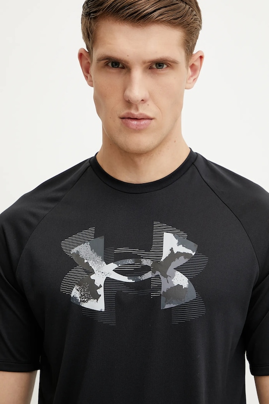 Under Armour t-shirt treningowy Tech Print Fill czarny 1390208
